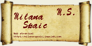 Milana Spaić vizit kartica
